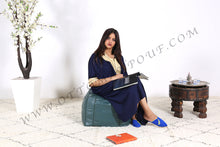 Load image into Gallery viewer, Blue Ottoman Blue Pouf