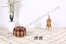 Load image into Gallery viewer, Brownish Leather Pouf
