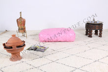 Load image into Gallery viewer, Burgundy Lovely Warm Red Leather Pouf
