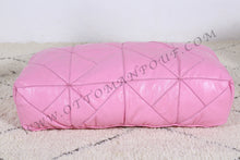 Load image into Gallery viewer, Burgundy Lovely Warm Red Leather Pouf