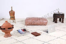Load image into Gallery viewer, Ottoman contrasted Blue Pouf