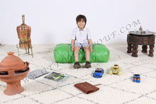 Load image into Gallery viewer, Pink Leather Pouf from New York