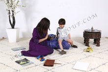 Load image into Gallery viewer, Hot Peach Moroccan Leather Round Pouf