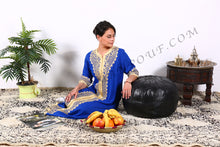 Load image into Gallery viewer, Black Leather Ottoman Pouf from New York