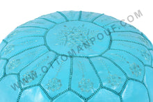 Load image into Gallery viewer, Blue Ottoman Blue Pouf
