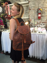 Load image into Gallery viewer, Small Braided Leather Backpack in Natural Color