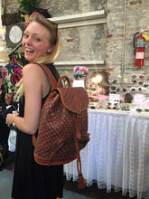 Load image into Gallery viewer, Small Braided Leather Backpack in Natural Color