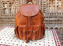 Load image into Gallery viewer, Large Handmade Travel Leather Backpack from New York