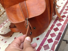 Load image into Gallery viewer, Crazy Sale, Leather Pouf & Handmade Leather Backpack " sale set "