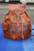 Load image into Gallery viewer, New York small camera Rustic Backpack - handmade natural Leather