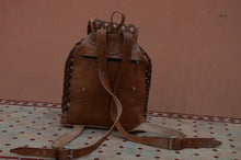 Load image into Gallery viewer, Small Braided Leather Backpack in Natural Color