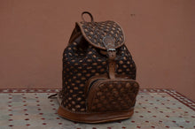 Load image into Gallery viewer, Small Braided Leather Backpack in Natural Color