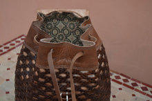 Load image into Gallery viewer, Small Braided Leather Backpack in Natural Color