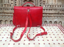 Load image into Gallery viewer, Genuine leather School Backpack - Cross body satchel - straps are all removable