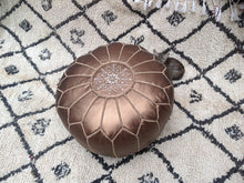 Load image into Gallery viewer, Bronze Handmade Leather Ottoman Pouf
