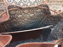 Load image into Gallery viewer, indiana jones Rustic Leather Handstitched Backpack from new york with keys or credit card holder