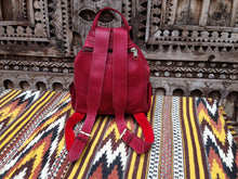 Load image into Gallery viewer, Large Organic Sangria Red Handmade Travel Leather Backpack from New York