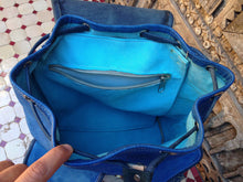Load image into Gallery viewer, Navy Blue Handmade Leather Backpack