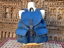 Load image into Gallery viewer, Navy Blue Handmade Leather Backpack