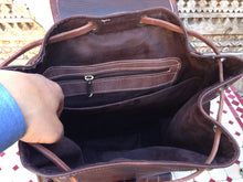 Load image into Gallery viewer, Large Brown Backpack with Soft Brown Lining
