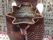 Load image into Gallery viewer, Large Braided Leather Backpack in Natural Color