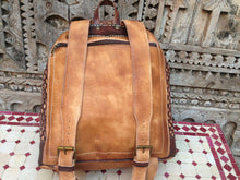 Load image into Gallery viewer, Large Braided Leather Backpack in Natural Color