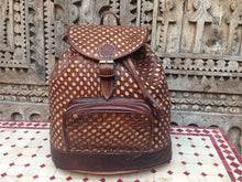 Load image into Gallery viewer, Small Braided Leather Backpack in Natural Color