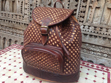 Load image into Gallery viewer, Large Braided Leather Backpack in Natural Color