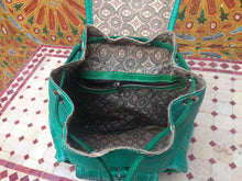 Load image into Gallery viewer, Amazing Light Green Rustic handmade Leather Backpack