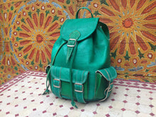 Load image into Gallery viewer, Amazing Light Green Rustic handmade Leather Backpack