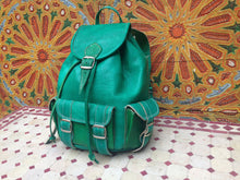 Load image into Gallery viewer, Amazing Light Green Rustic handmade Leather Backpack