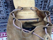Load image into Gallery viewer, Large Mustard Handmade Travel Leather Backpack from new york