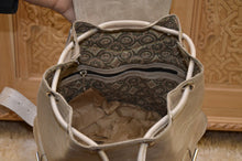 Load image into Gallery viewer, Small Light Gray Leather Backpack with Hand Stitching