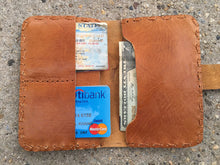 Load image into Gallery viewer, Caramel Hand Stitch Credit Card and Bills Classic Leather Wallet
