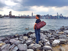 Load image into Gallery viewer, Retro Sangria Brown Leather Travel Duffle Bag & Purse