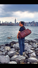Load image into Gallery viewer, Retro Sangria Brown Leather Travel Duffle Bag & Purse