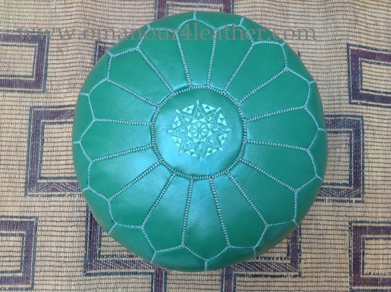 Save the Earth go Green - Handmade Leather Pouf from New York