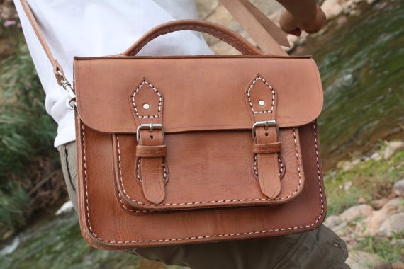 Mini Leather Messenger bag / Satchel