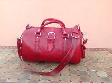 Load image into Gallery viewer, Red Leather Duffle / Messenger
