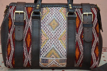 Load image into Gallery viewer, Great Looking with this Carry on travel tapestry Leather Duffle Bag now in NEW YORK
