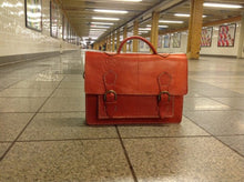 Load image into Gallery viewer, Orange Hermes Leather Briefcase 14.5 inches
