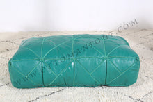 Load image into Gallery viewer, Purple Handmade Leather Ottoman Pouf
