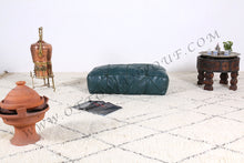 Load image into Gallery viewer, Orange Leather Ottoman Pouf;Its one of the Healing
