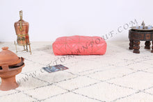 Load image into Gallery viewer, Leather Mustard Yellow Ottoman Pouf
