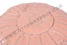 Load image into Gallery viewer, Peach Champagne Leather Pouf
