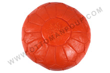 Load image into Gallery viewer, Orange Leather Ottoman Pouf:- Its one of the Healing
