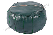 Load image into Gallery viewer, Leather Ottoman in Green

