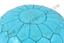 Load image into Gallery viewer, Blue Ottoman Blue Pouf
