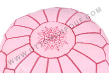 Load image into Gallery viewer, Pink Leather Pouf from New York
