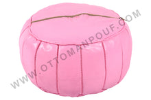 Load image into Gallery viewer, Pink Leather Pouf from New York

